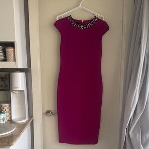 Ted Baker London Magenta Midi Party Dress